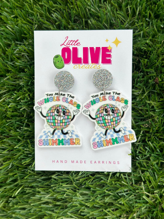 Shimmering Teacher Tribute Earrings: Taylor Swift Inspired