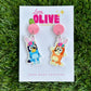 Bluey and Bingo Easter Delight Drop Dangle Earrings