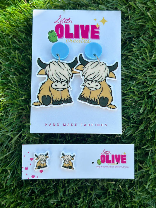 Charming Highland Cow Earrings: Dangles and Studs for Every Style