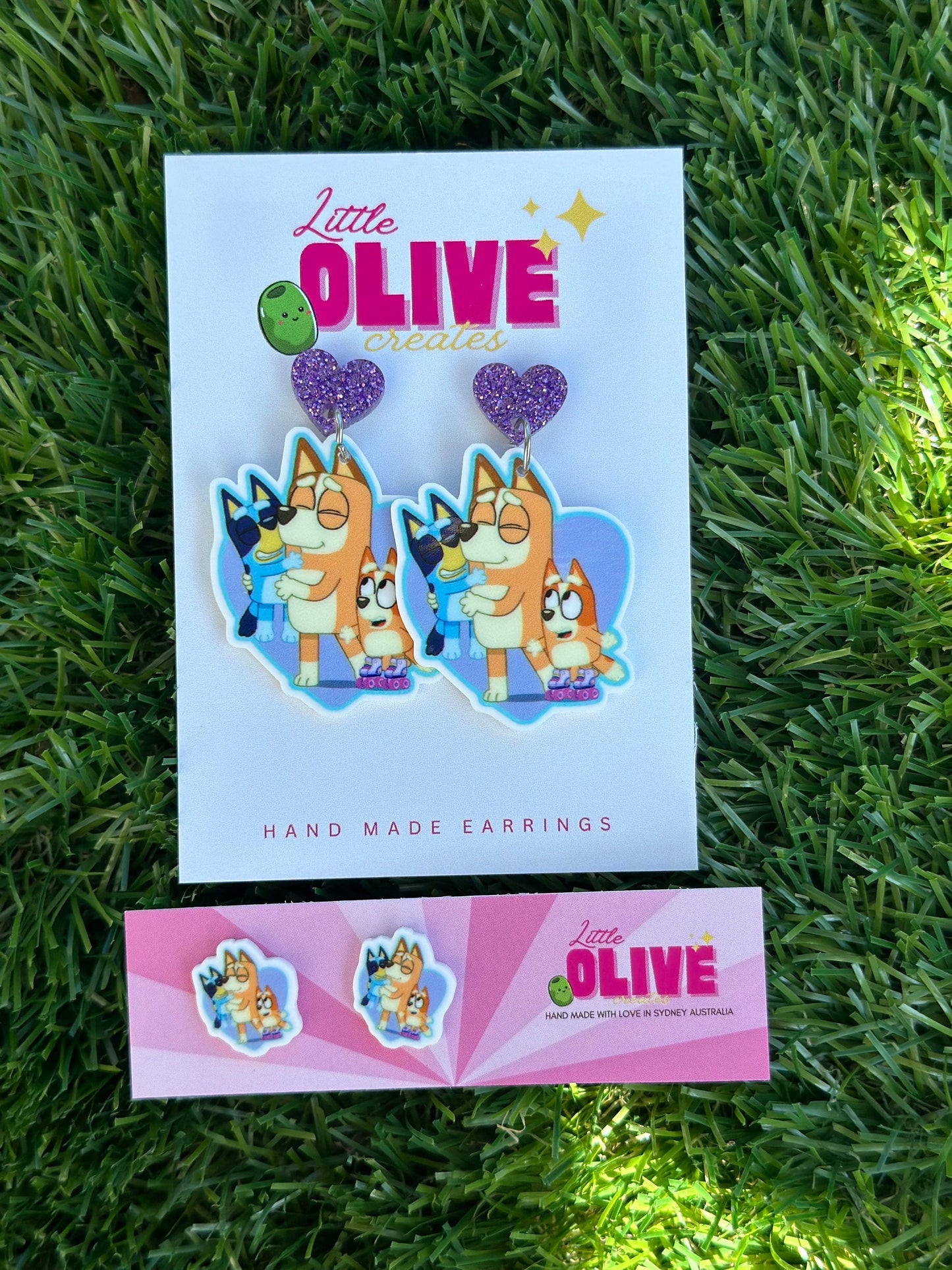 Bluey Family Fun Mother's Day Earrings - Celebrate Mum in Style!