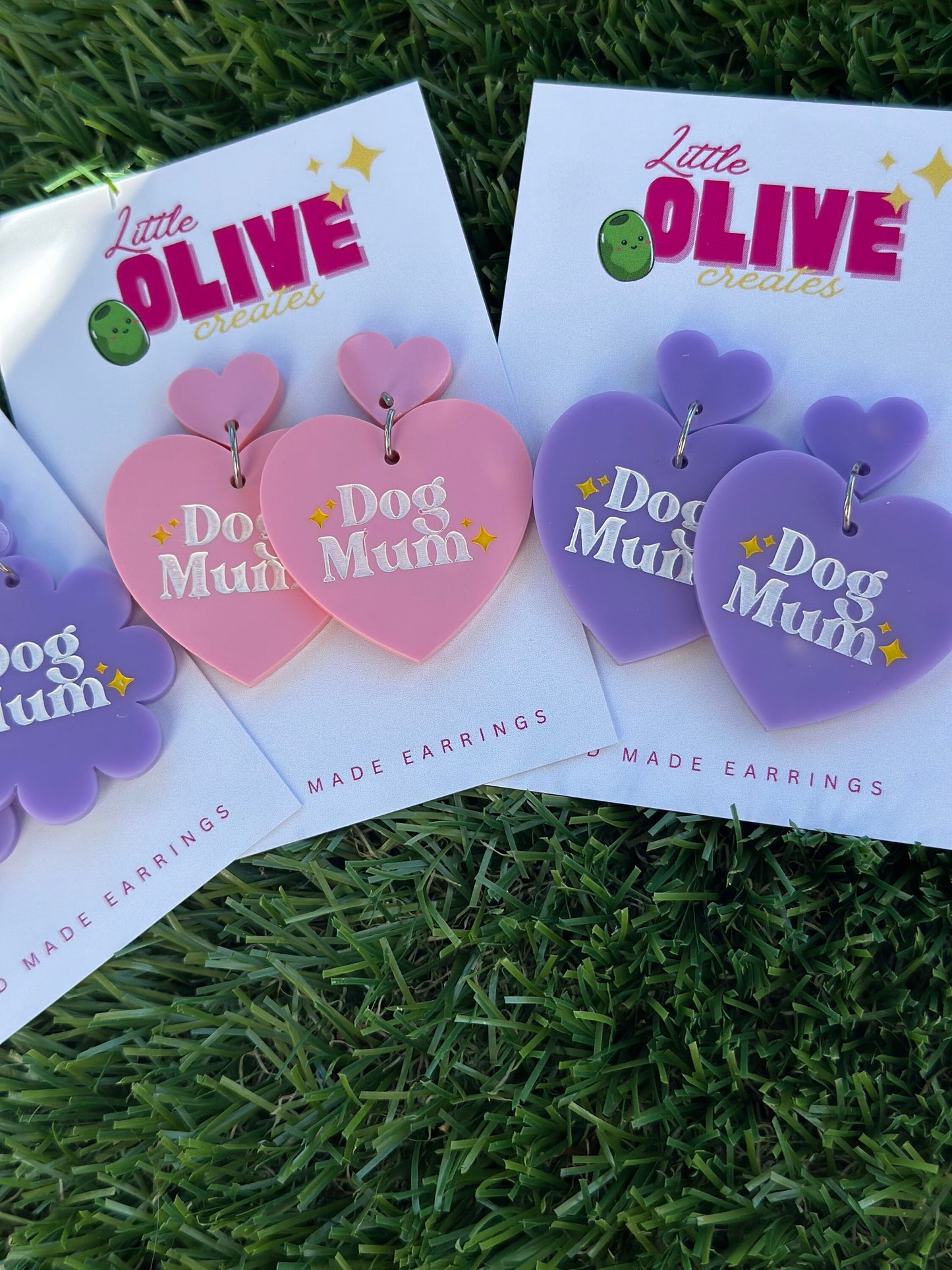 Adorable Hand Painted Mother’s Day Dog Mum Earrings - Perfect Gift for Dog Lovers!