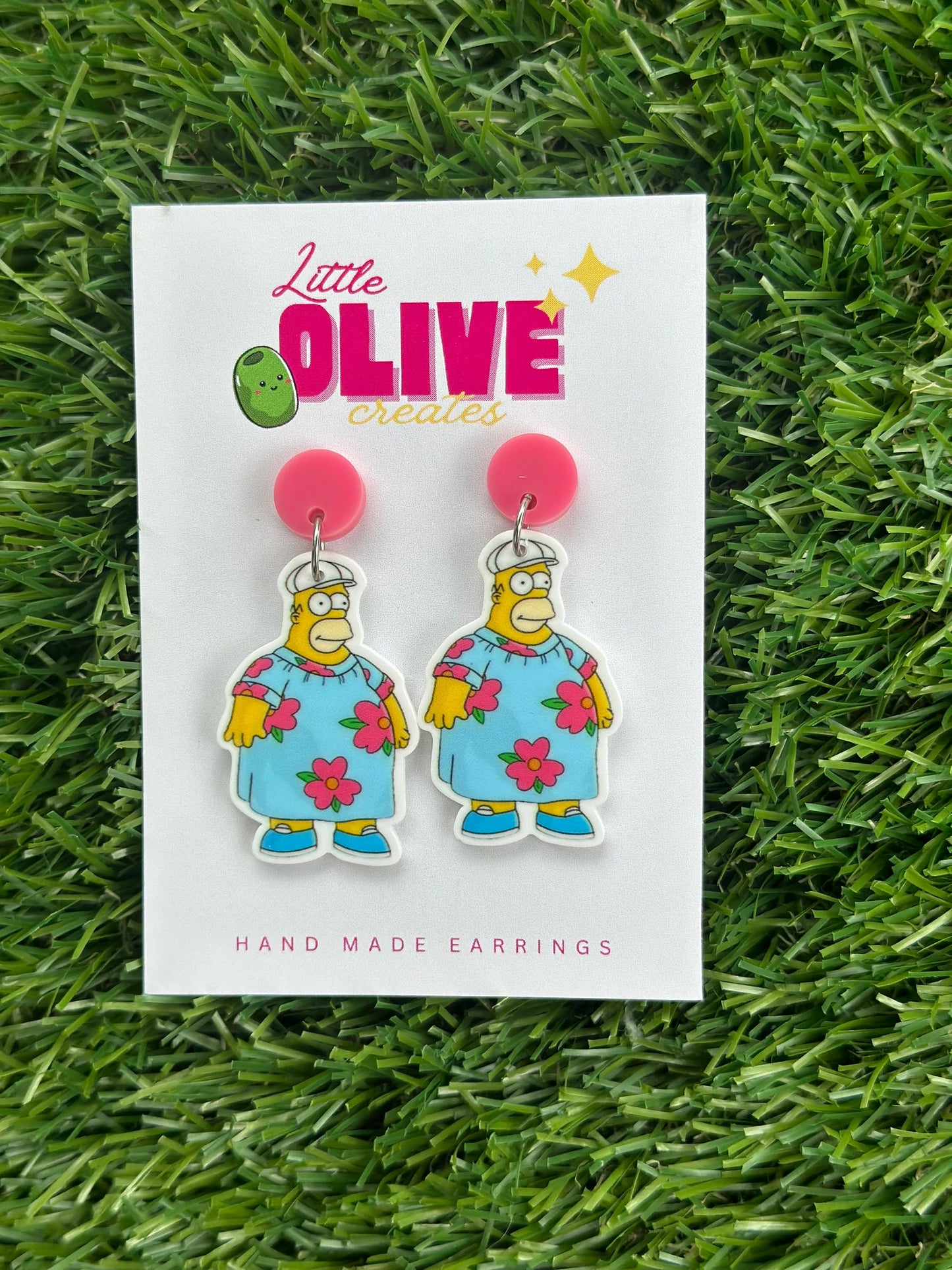 Homer Simpson in the Muumuu Dress Dangle Earrings