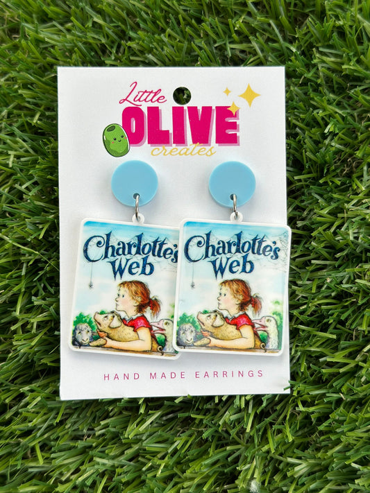 Charlotte's Web Book Week Inspired Teacher Dangle Earrings