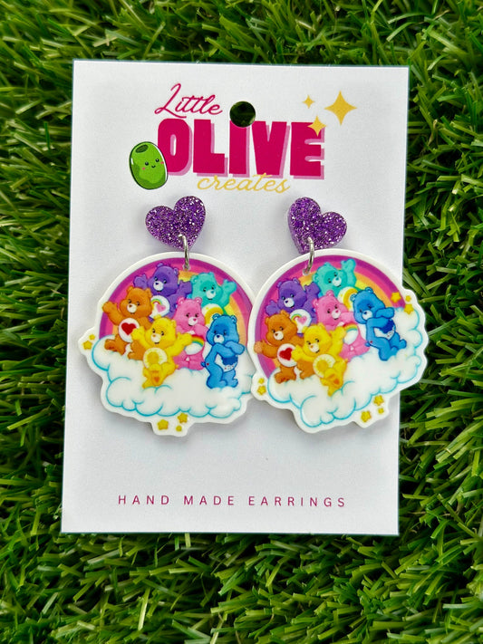 Eras Tour Care Bear Dangle Earrings: Whimsical Accessories for All Ages!