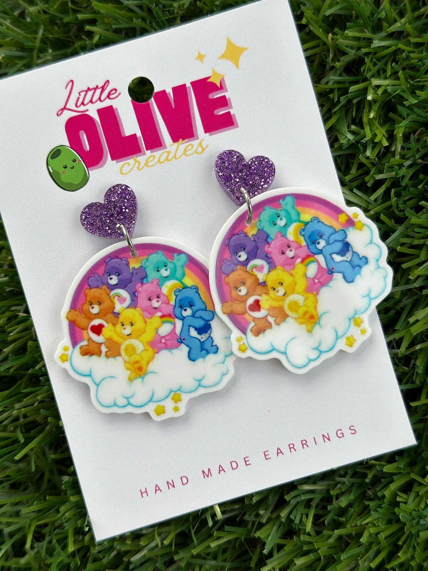 Eras Tour Care Bear Dangle Earrings: Whimsical Accessories for All Ages!