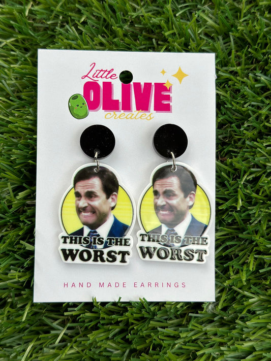 This Is The Worst- Michael Scott The Office Dangle Earrings