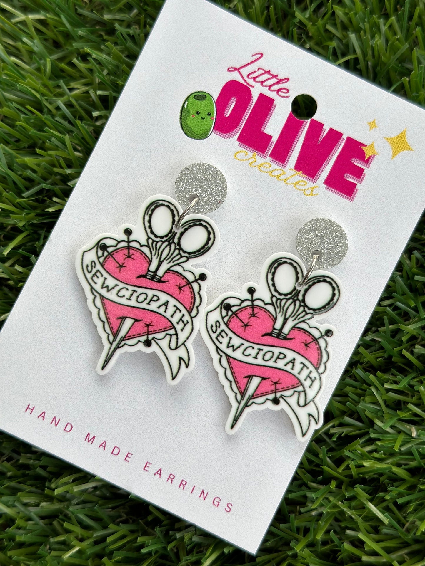 Sewciopath - Sewing Addict Dangle Earrings: A Stitch in Style