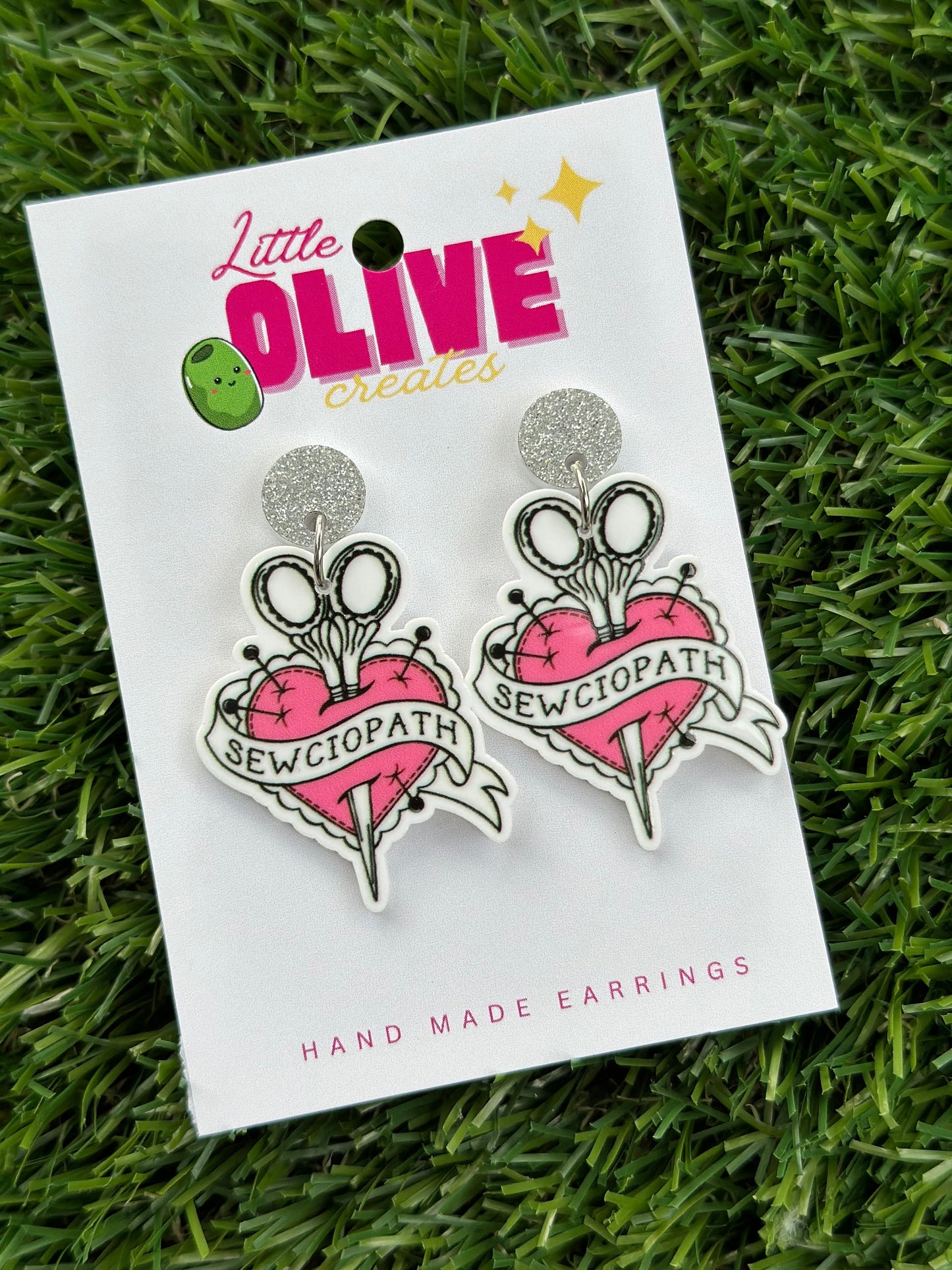 Sewciopath - Sewing Addict Dangle Earrings: A Stitch in Style
