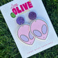 Enchanting Pink Alien Dangle Earrings: Embrace Extraterrestrial Chic!