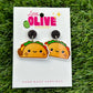 Adorable Happy Taco Drop Dangle Earrings