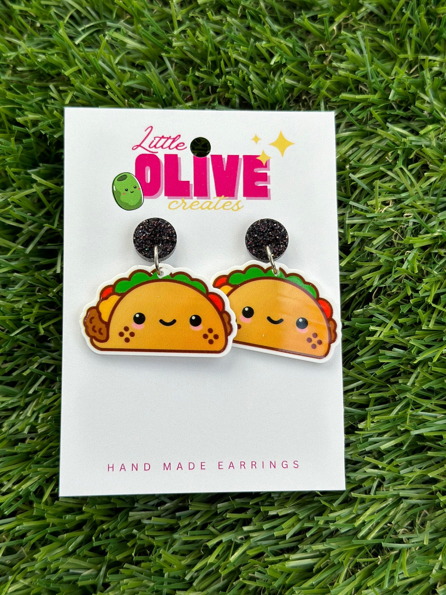 Adorable Happy Taco Drop Dangle Earrings