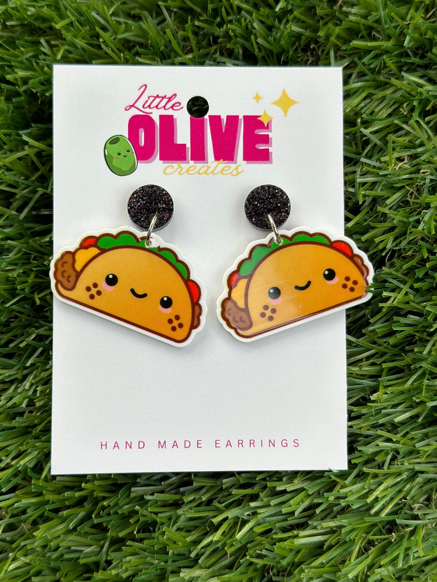Adorable Happy Taco Drop Dangle Earrings