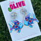 Sparkling 'The Rainbow Fish' Book Week Teacher Earrings with Enchanting Charm