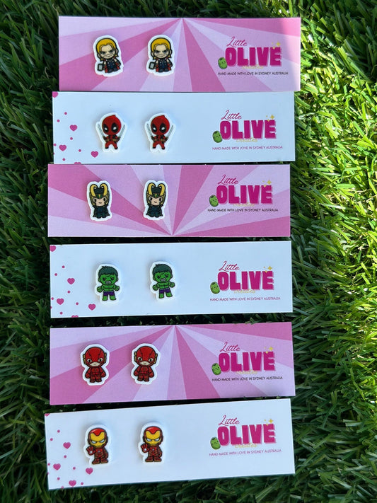 Marvel Inspired Superhero Stud Earrings - Unleash Your Inner Hero!