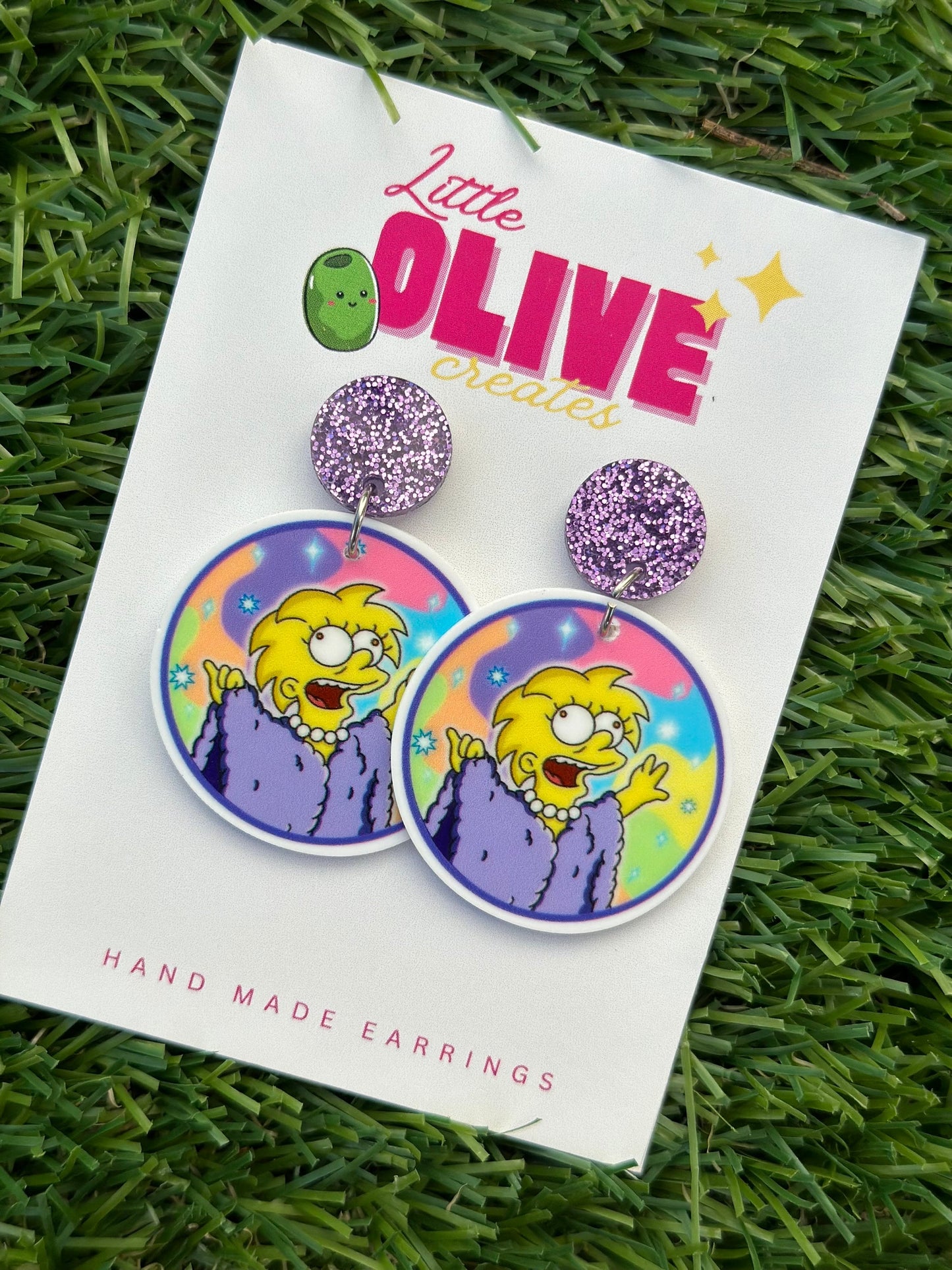 Lisa Simpson Lizard Queen Dangle Earrings: Quirky Charm