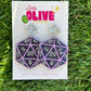 Empower Your Quest with Dungeons and Dragons Hand Painted Acrylic D20 Dice Earrings! Choose from 3 Designs!