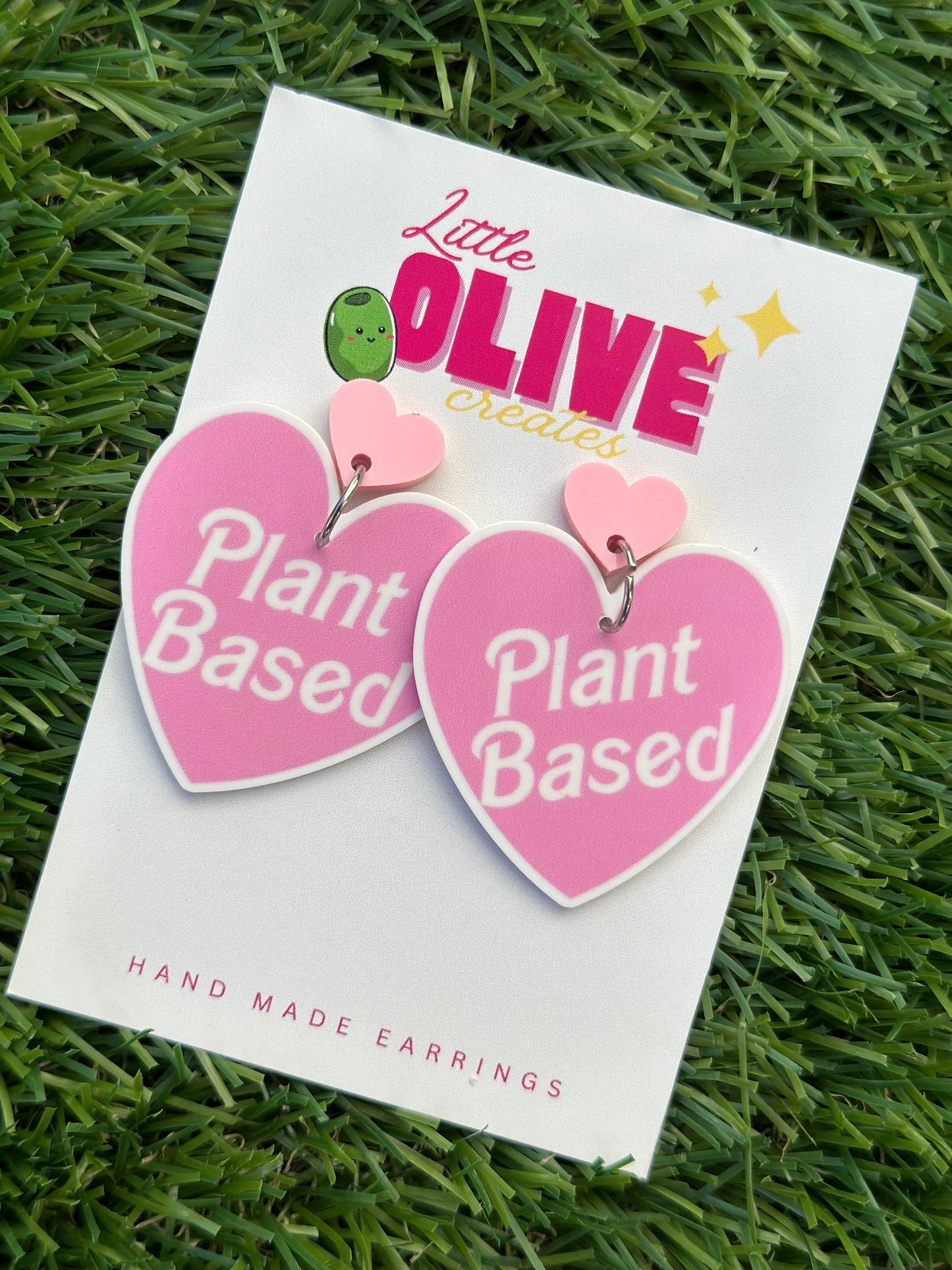 Vegan Vibes: 'Plant-Based' Dangle Earrings for Proud Vegans