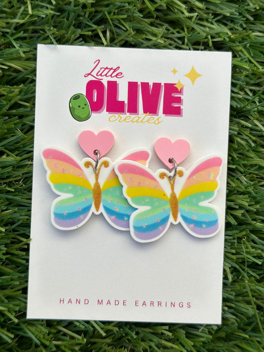 Enchanting Garden: Colourful Butterfly Dangle Earrings