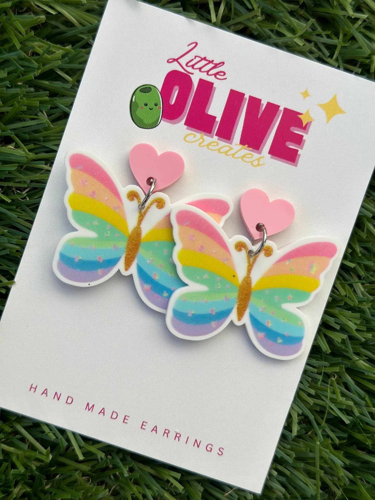 Enchanting Garden: Colourful Butterfly Dangle Earrings