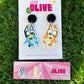Bluey and Bingo Flossing Stud Earrings: Dance into Style with Bluey's Crew! Available in dangles and studs!