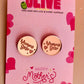 Radiant  'Mumma Bear' Rose Gold Mirror Stud Earrings: Celebrate Motherhood in Style!
