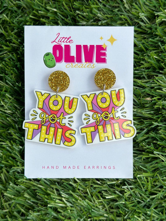 Empowerment Boost: 'You Got This' Dangle Earrings