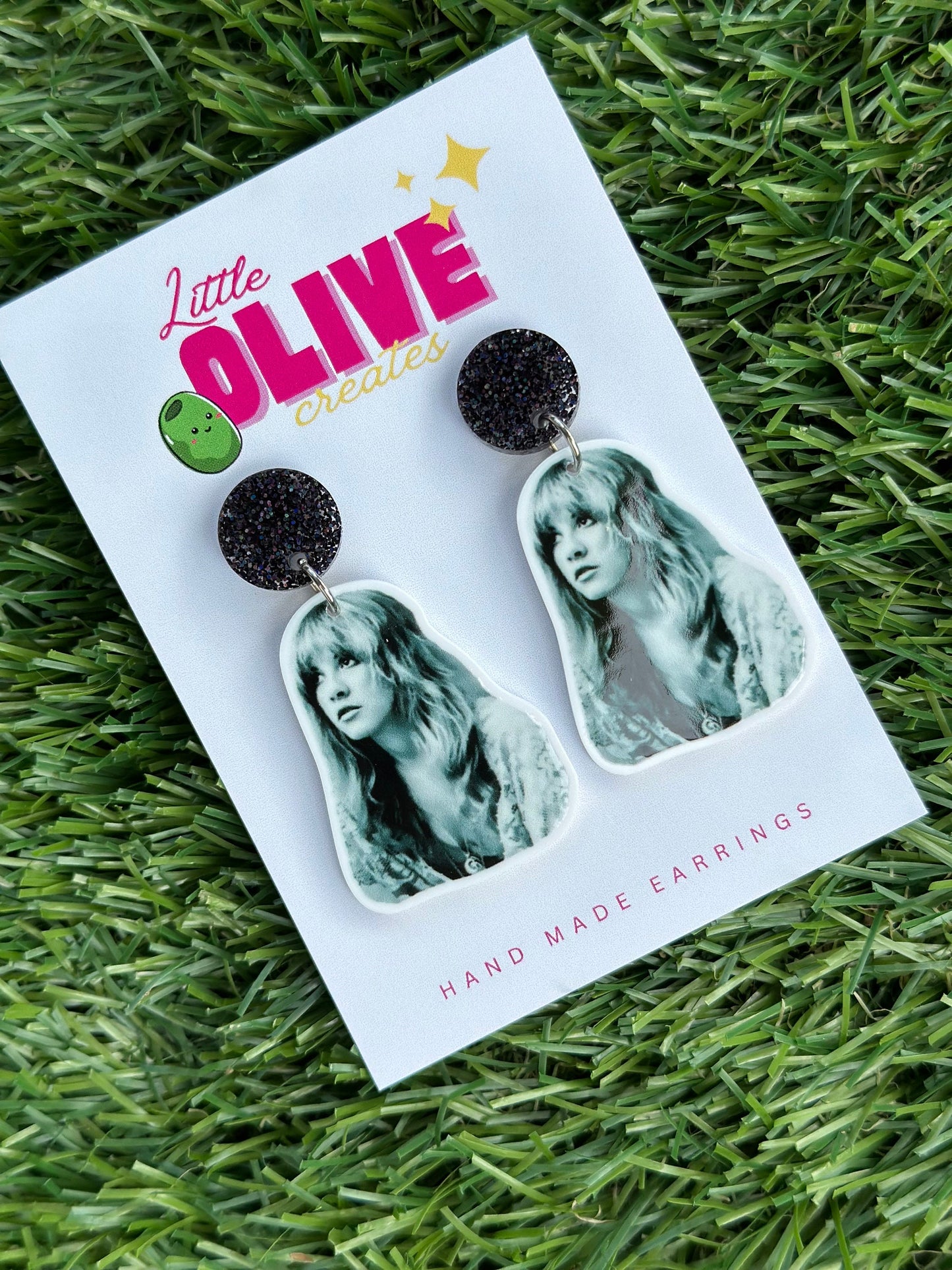 Stevie Nicks Vibes: Black and White Dangle Earrings
