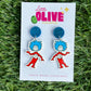Whimsical Dr. Seuss Thing 1 and Thing 2 Dangle Earrings