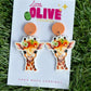 Whimsical Flower Crown Giraffe Dangle Earrings