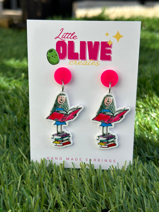 Magical Matilda Dangle Earrings for Book Lovers