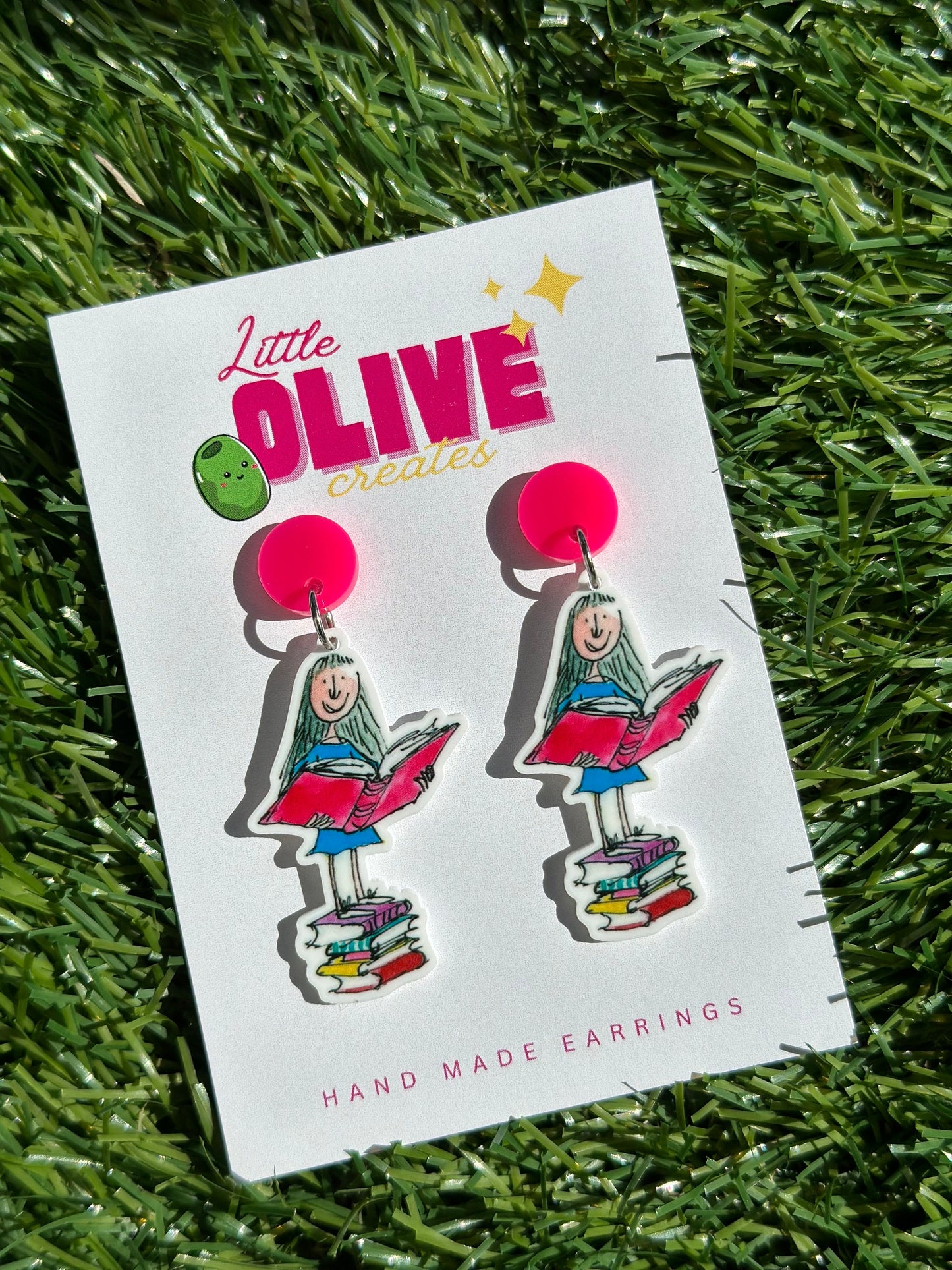 Magical Matilda Dangle Earrings for Book Lovers