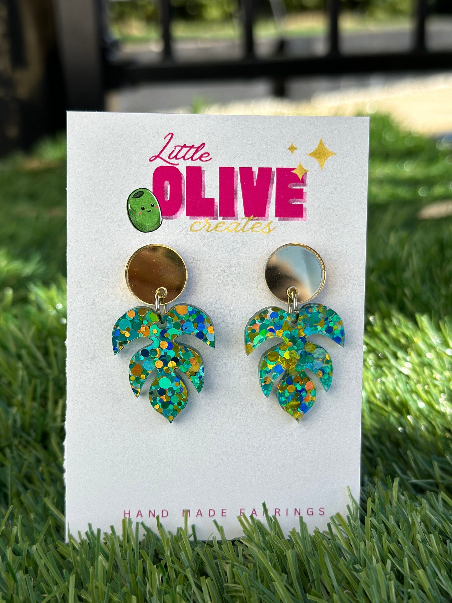 Glitzy and Gorgeous Leaf Dangle Earrings - for Plant Lovers