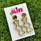 Shimmering Gold Glitter Drop Dangle Earrings