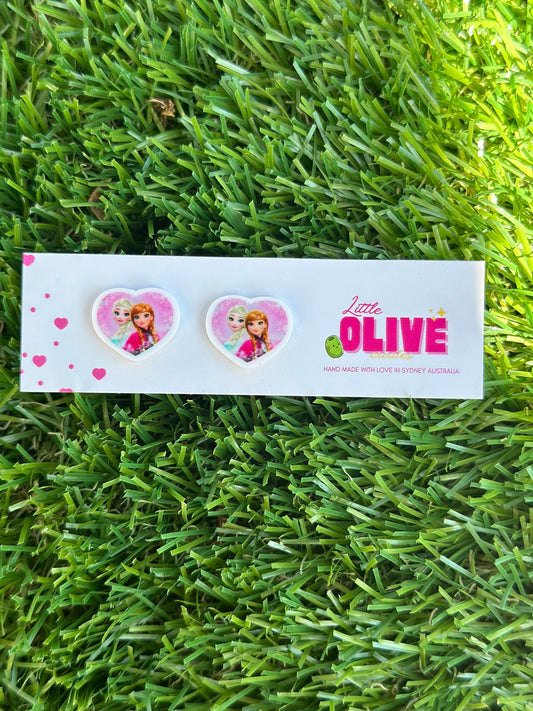 Frosty Heart: Frozen-Inspired Stud Earrings