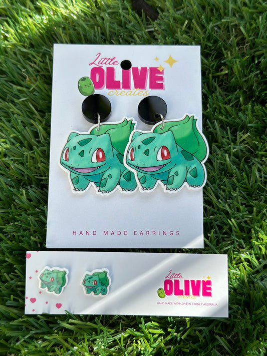 Bulbasaur Bliss: Pokémon Earrings in Stud and Dangle Styles