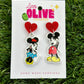 Vintage Minnie & Mickey Mouse Inspired Drop Dangle Earrings