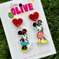 Vintage Minnie & Mickey Mouse Inspired Drop Dangle Earrings