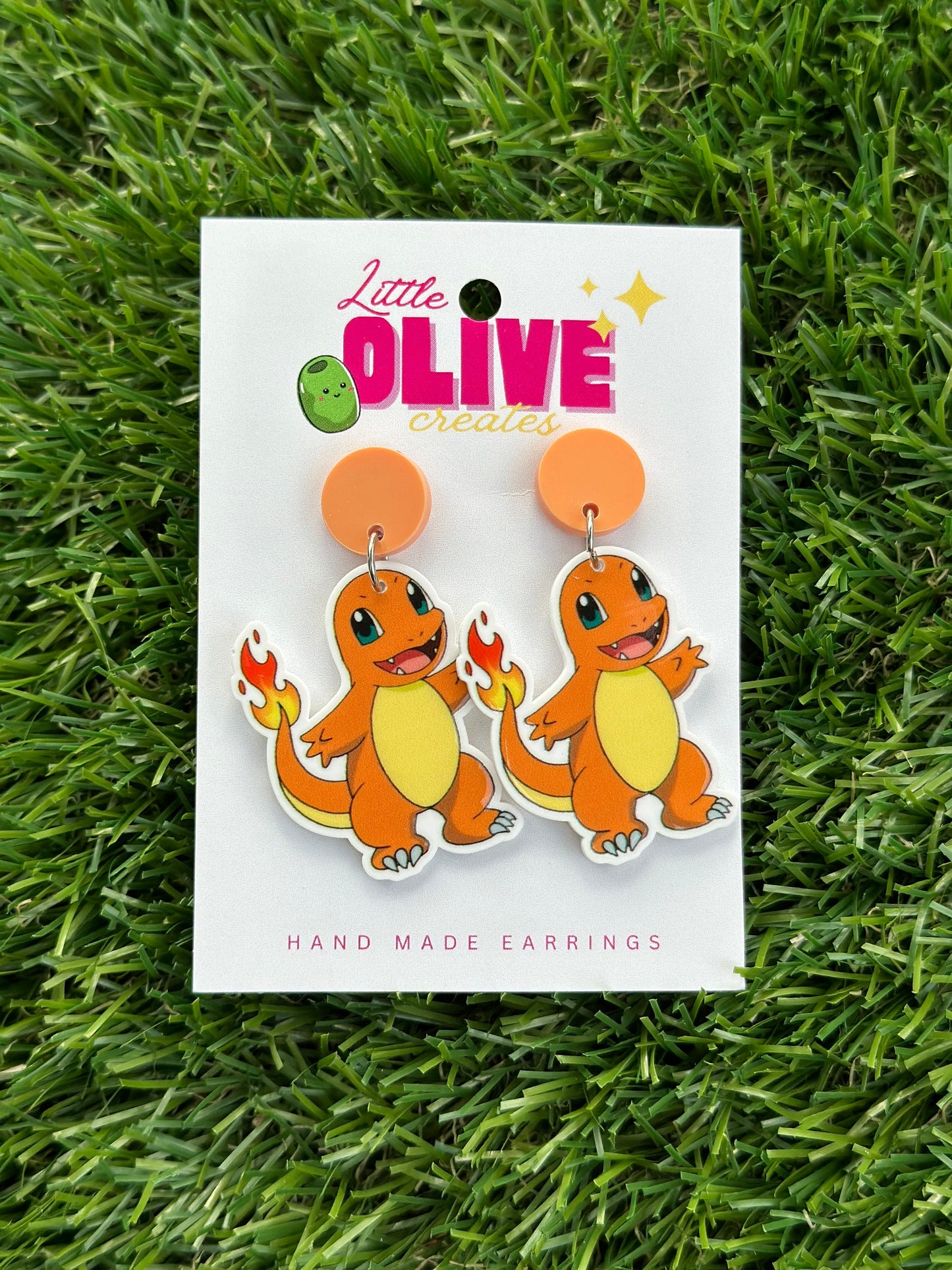 Charmander Charm: Adorable Pokémon Dangle Earrings