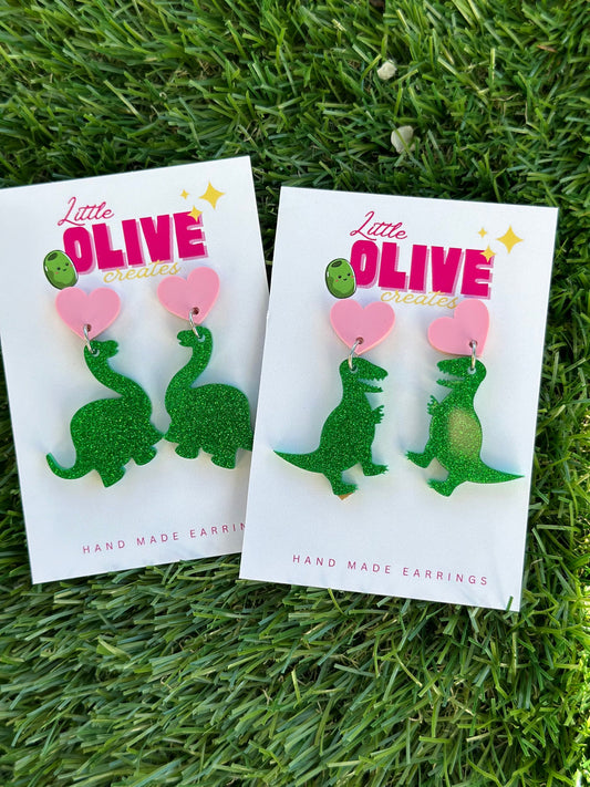 Dino Delight Dangle Earrings - Playful Prehistoric Charm