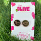 Radiant  'Mumma Bear' Rose Gold Mirror Stud Earrings: Celebrate Motherhood in Style!
