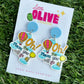 Whimsical Adventure: Dr. Seuss 'Oh The Places You'll Go' Dangle Earrings