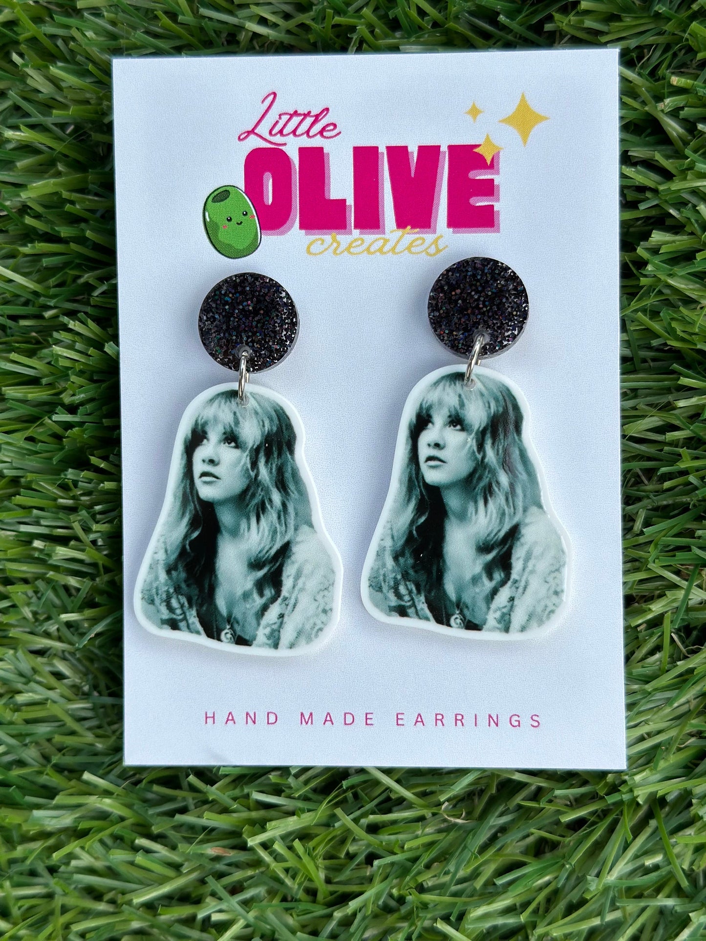 Stevie Nicks Vibes: Black and White Dangle Earrings