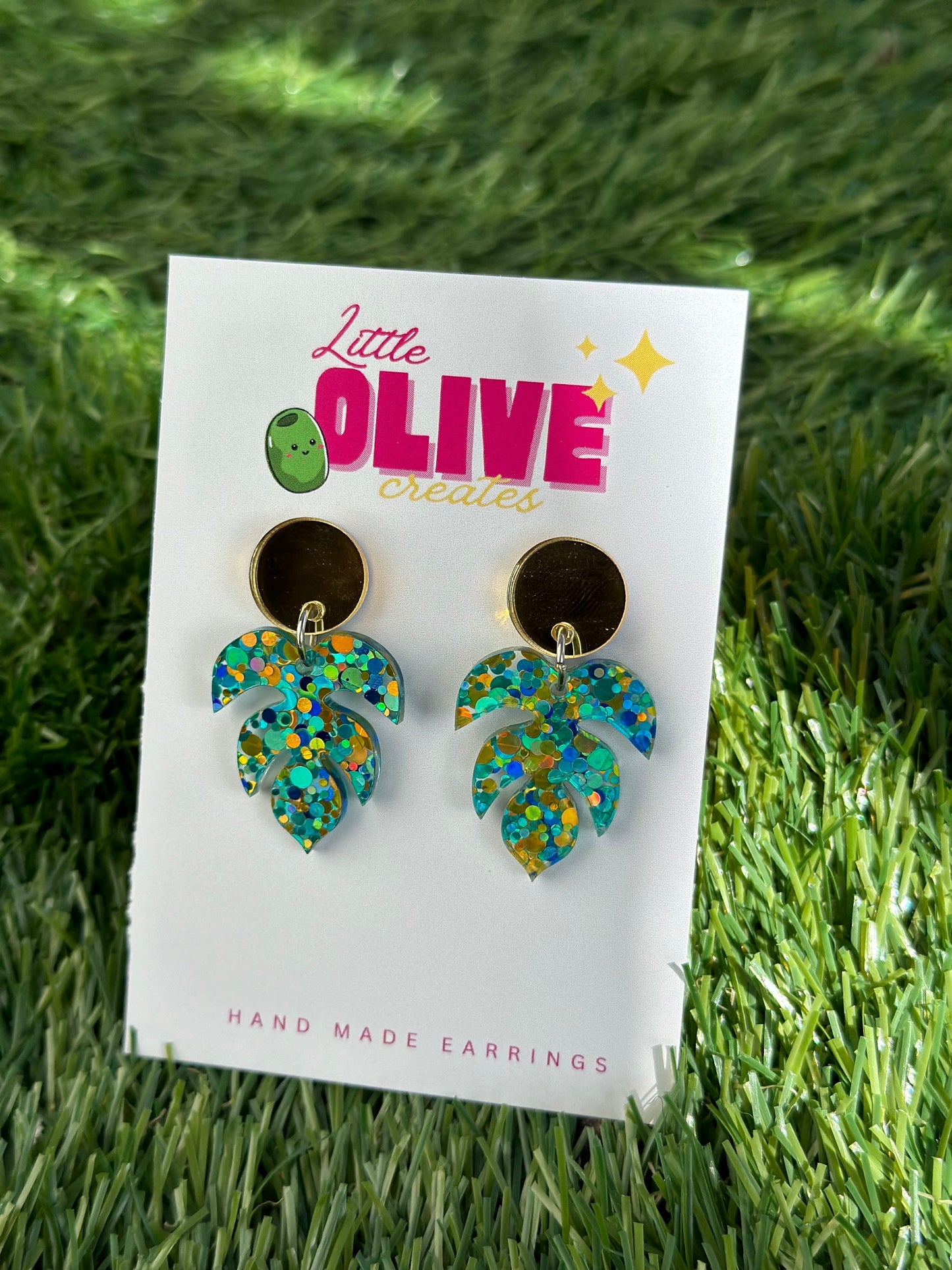 Glitzy and Gorgeous Leaf Dangle Earrings - for Plant Lovers