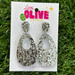 Shimmering Silver Glitter Drop Dangle Earrings