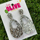 Shimmering Silver Glitter Drop Dangle Earrings