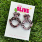 Shimmering Glittery Lips  Drop Dangle Earrings