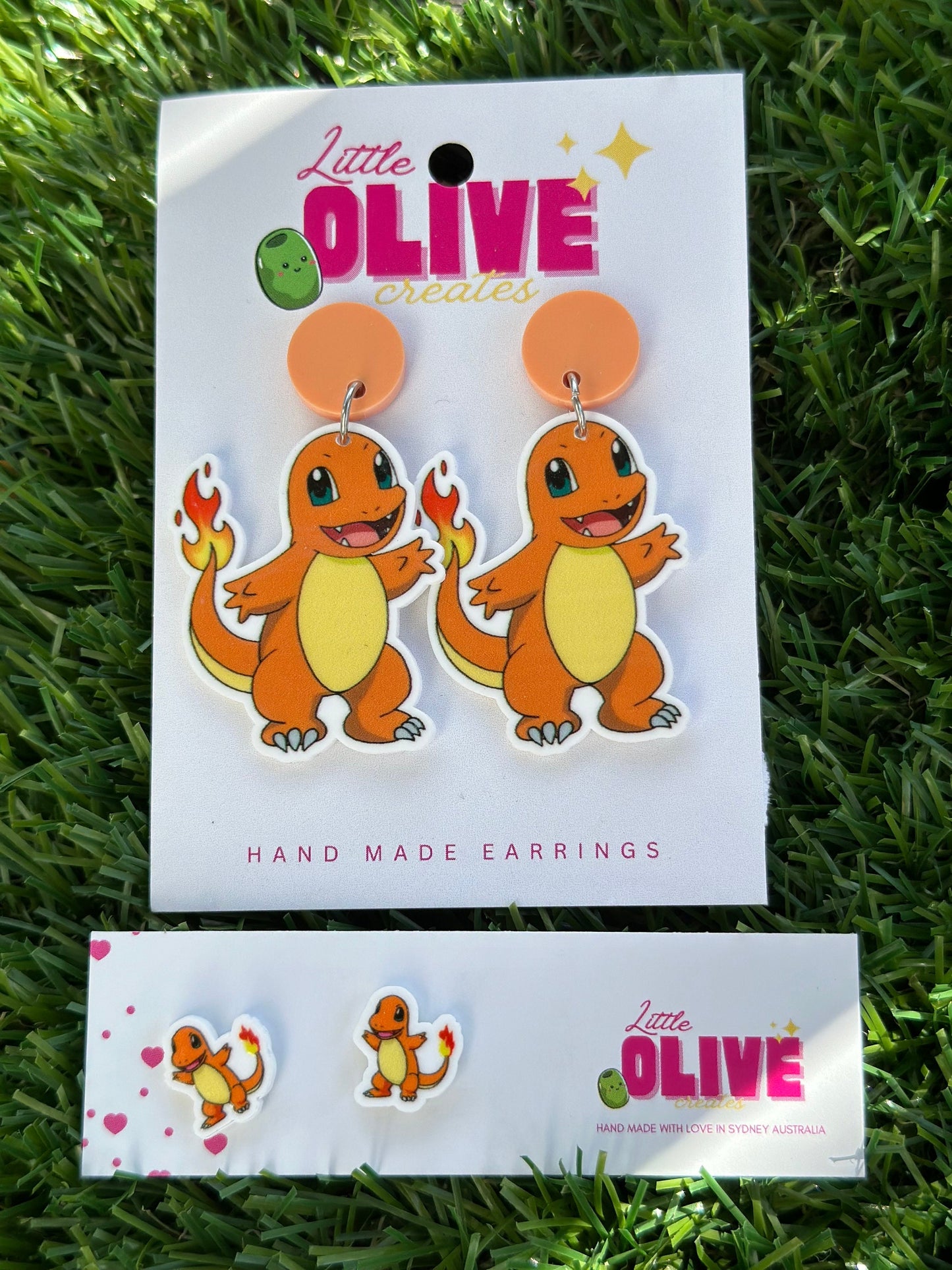 Charmander Charm: Adorable Pokémon Dangle Earrings