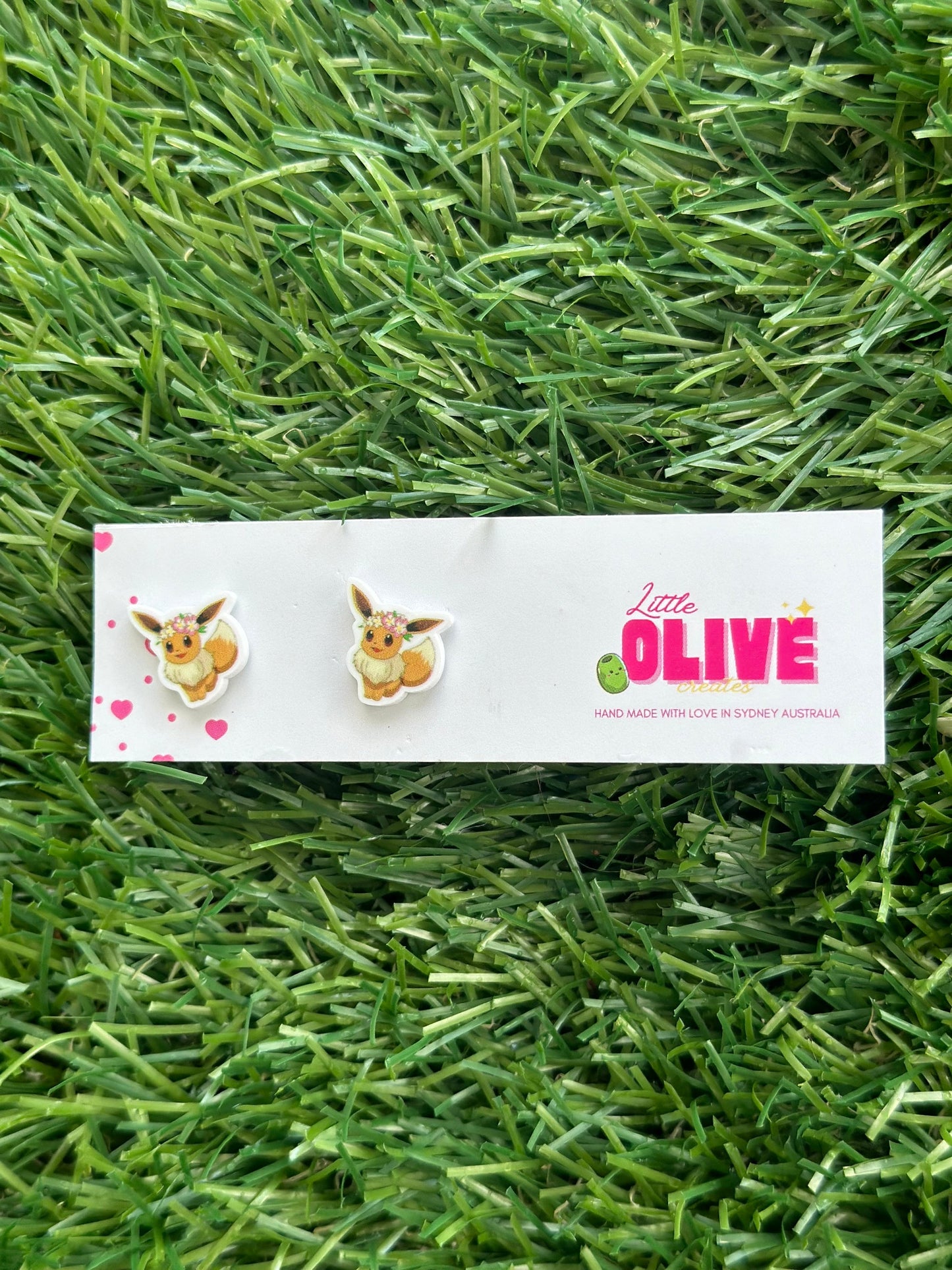 Adorable Pokémon Eevee Flower Crown Earrings - Studs and Dangles Available!