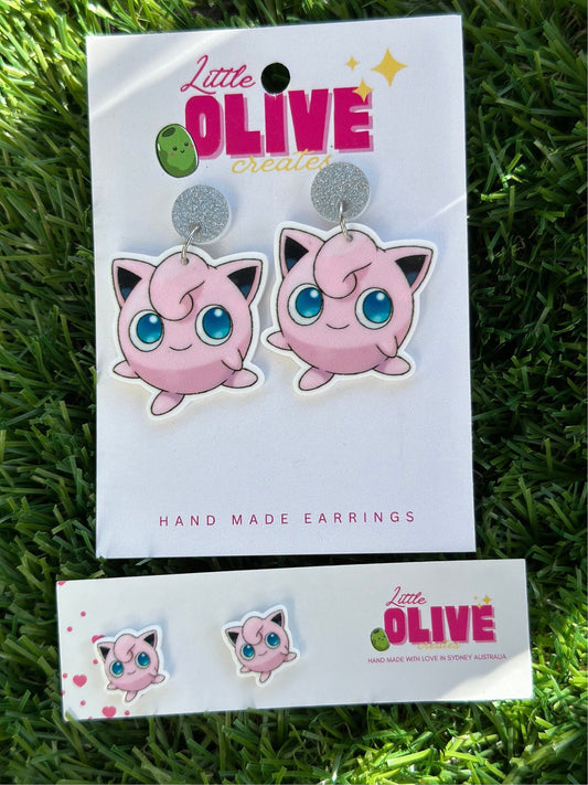 Sing Along with Jigglypuff: Cute Pokémon Earrings for Fans!
