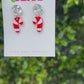 Hand-Painted Candy Cane Mini Dangle Earrings 🎄🍬